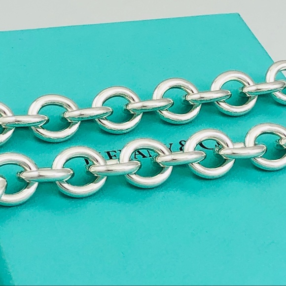 Authentic Please Return to Tiffany Heart Tag Toggle Necklace Sterling Silver - Picture 7 of 7